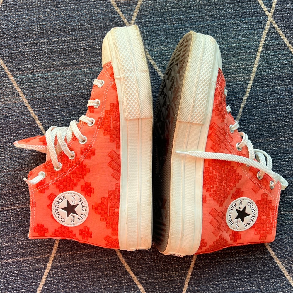 Converse all star platform hi tops women’s 9.5 embroidered - Picture 3 of 10